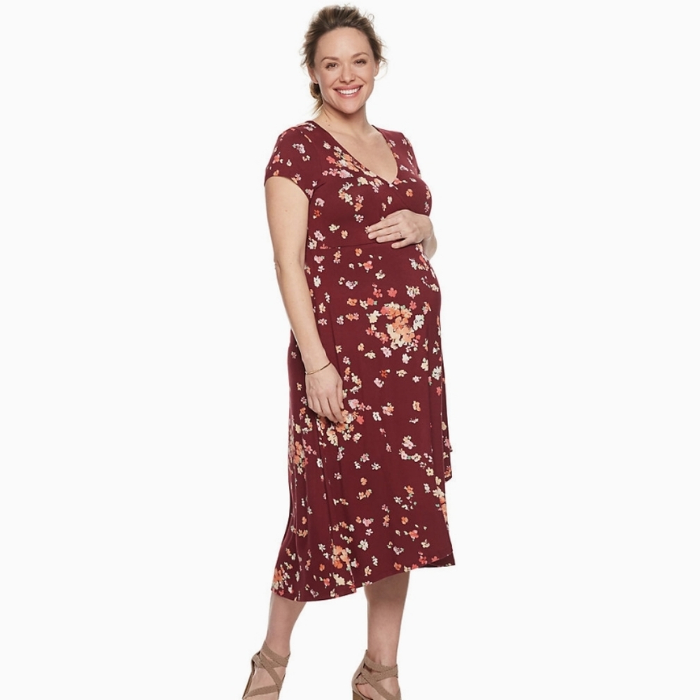 a:glow Maternity Faux Wrap Dress